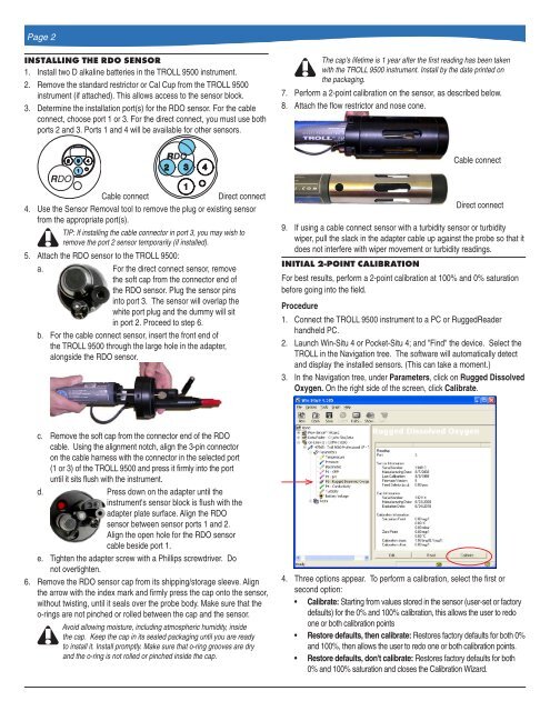 RDO Â® Optical Dissolved Oxygen Sensor - In-Situ Inc.