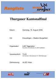 Migros Sprint Thurgauer Final in Kreuzlingen ... - LAR TÃ¤gerwilen