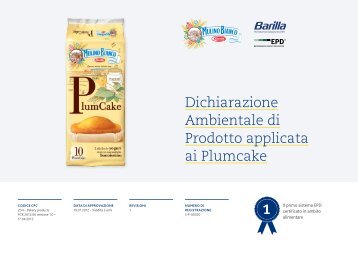Dichiarazione Ambientale di Prodotto applicata ai Plumcake - The ...