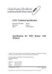 CITC Technical Specification Specification for WiFi Router with WiMAX