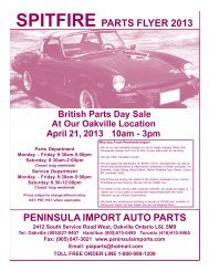 Triumph Spitfire Parts Flyer - Peninsula Imported Cars / Ducati