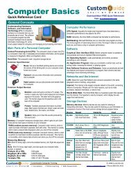 Computer Basics Reference Guide