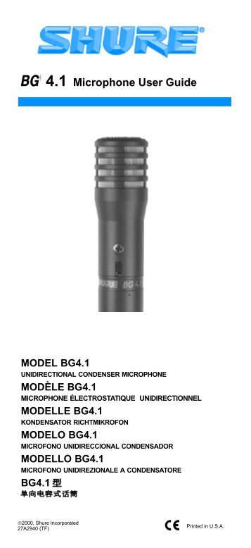 Shure BG 4.1 Microphone User Guide