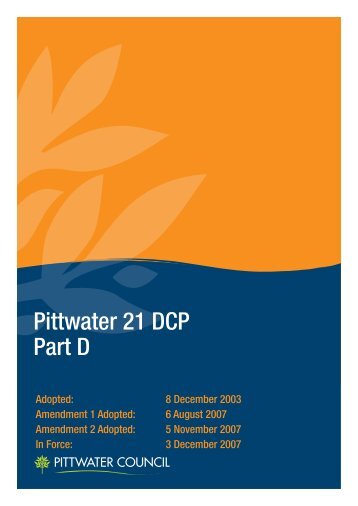 P21-DCP Volume 3 - Part D Locality Specific ... - Pittwater Council