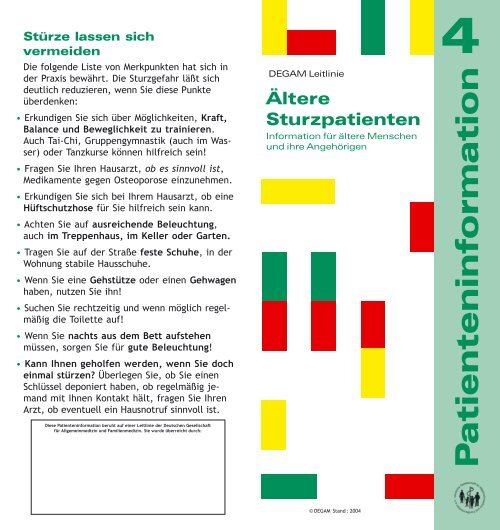 Sturz bei älteren Patienten - degam