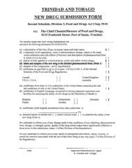 TRINIDAD AND TOBAGO NEW DRUG SUBMISSION FORM