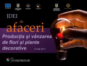 Productie si vanzare de flori si plante decorative - Fii Antreprenor