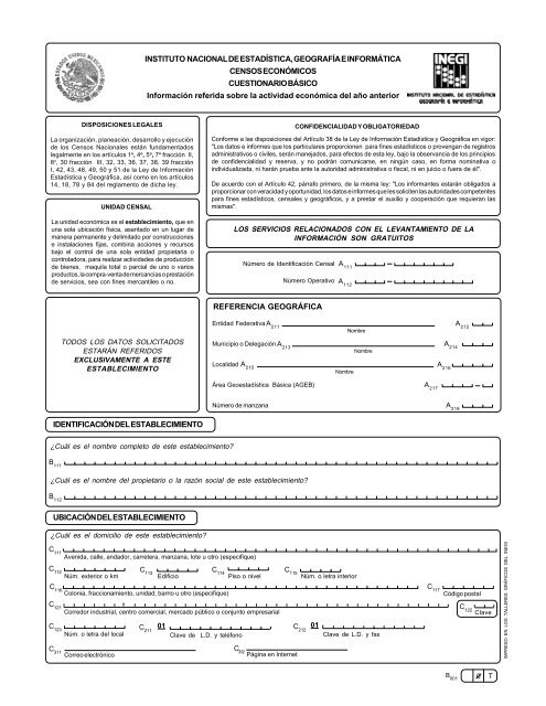 Cuestionario básico - Inegi