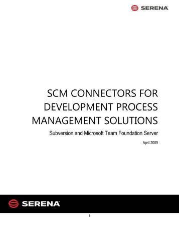 SCM Connectors for Development Process ... - Serena Software