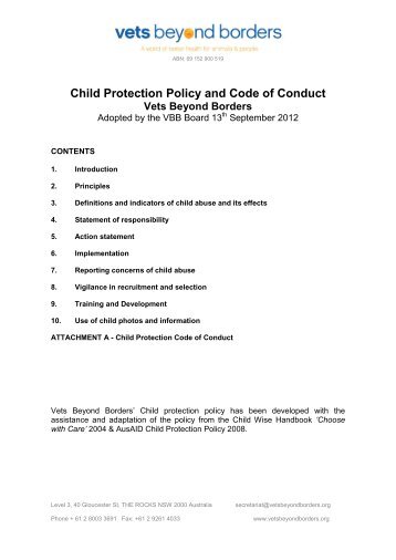 VBB Child Protection Policy 2012.pdf - Vets Beyond Borders