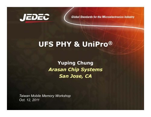 UFS UniPro and PHY Tutorial - Arasan