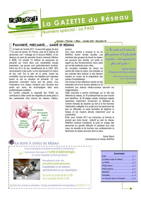 Gazette nÂ°19 - Ireps Aquitaine