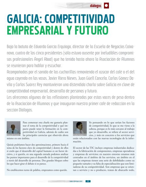 DiÃ¡logos: Galicia: Competitividad Empresarial y Futuro