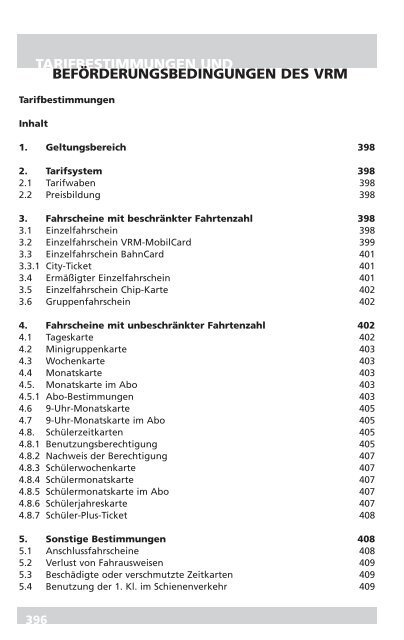 tarifbestimmungen und beförderungsbedingungen ... - Zickenheiner