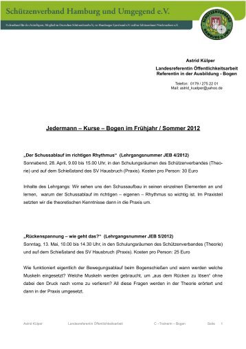 Jedermann â Kurse â Bogen im FrÃ¼hjahr / Sommer 2012 - 1. BSC ...