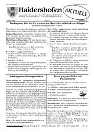 Hinweise - Informationen Verlautbarungen - Haidershofen