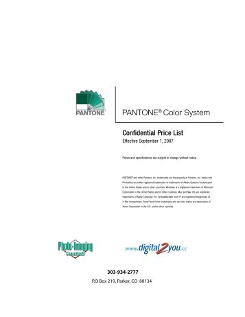 PANTONE® Color System - Digital2you.cc