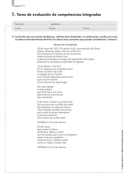 Propuesta DidÃ¡ctica Unidad 11. Lengua castellana y ... - Algaida