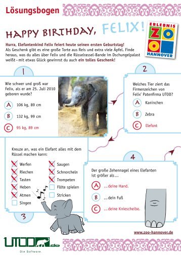 LÃƒÂ¶sungsbogen Elefanten-Rallye (pdf) - Zoo Hannover