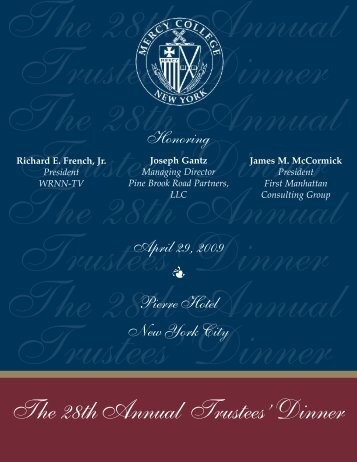 The 28th Annual Trustees' Dinner - Mercy College