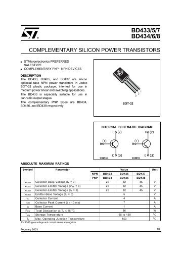 Complementary silicon power transistors