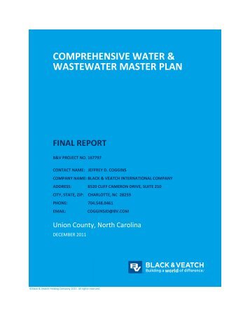comprehensive water & wastewater master plan - Union County