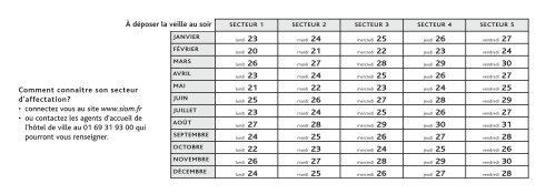 TÃ©lÃ©charger le calendrier de collecte 2012 - Ville de Palaiseau