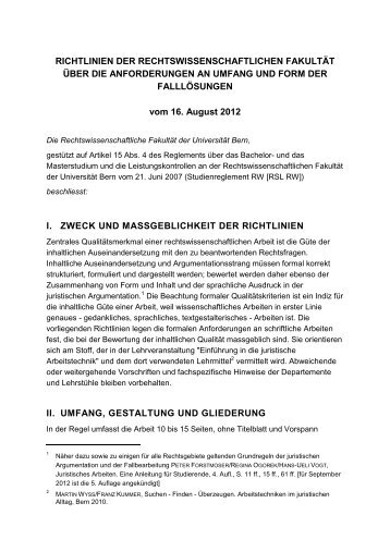 Richtlinien Bachelorarbeit (pdf, 31KB) - Rechtswissenschaftliche ...