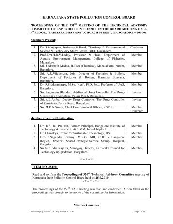 KARNATAKA STATE POLLUTION CONTROL BOARD