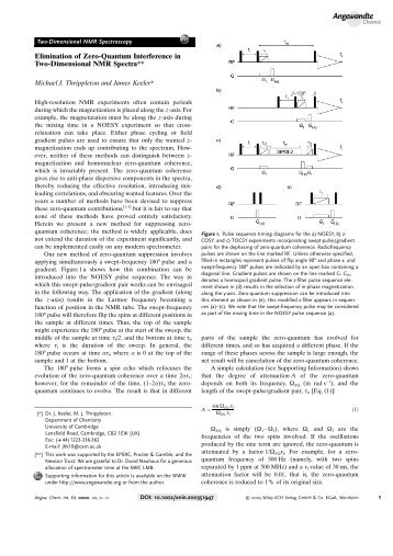 Elimination of Zero-Quantum Interference in Two-Dimensional NMR ...