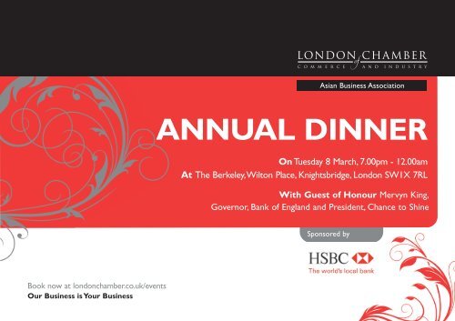 ANNUAL DINNER - London Chamber of Commerce and Industry