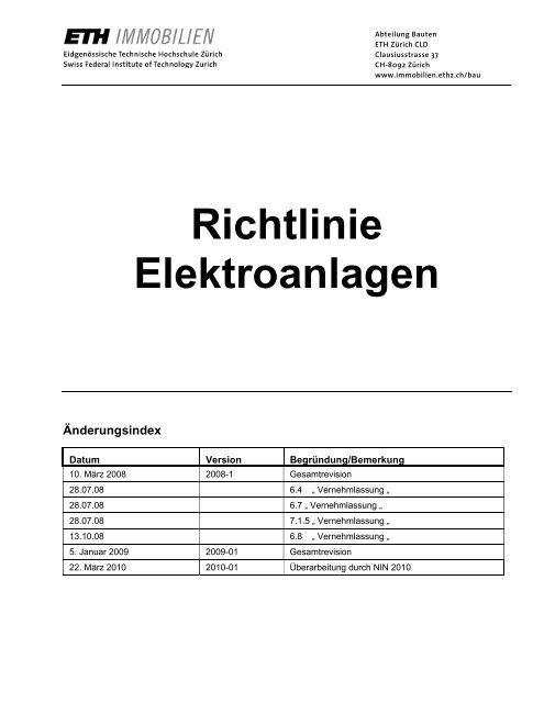 Richtlinie Elektroanlagen