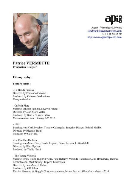 Patrice VERMETTE API Corp