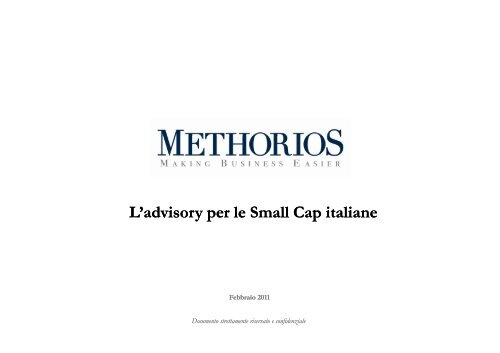 L'advisory per le Small Cap italiane L advisory per le Small Cap ...