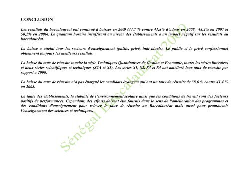 RESULTATS DU BACCALAUREAT - Office du baccalaurÃ©at SÃ©nÃ©gal