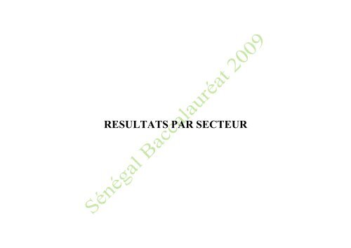 RESULTATS DU BACCALAUREAT - Office du baccalaurÃ©at SÃ©nÃ©gal