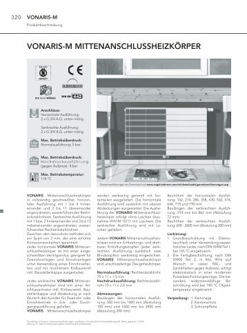 Technische Informationen VONARIS-M - Vogelundnoot.com