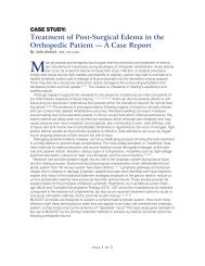 Treatment of Post-Surgical Edema in the Orthopedic Patient — A ...