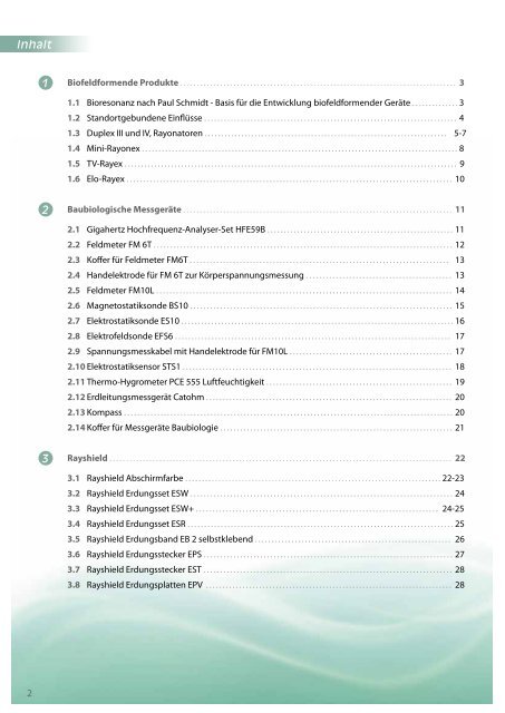 B iofeldformende Produkte, baubiologische Messgeräte und ...