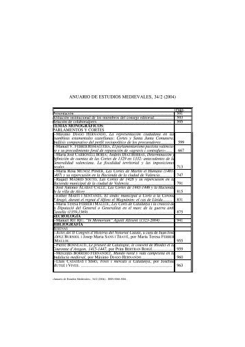 ANUARIO DE ESTUDIOS MEDIEVALES, 34/2 (2004)