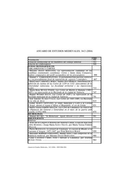 ANUARIO DE ESTUDIOS MEDIEVALES, 34/2 (2004)