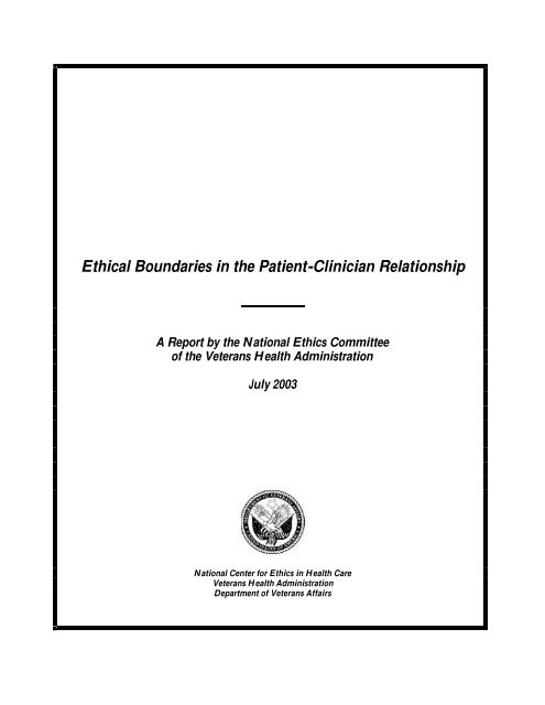 Ethical Boundaries in the Patient-Clinician Relationship - NEC ...