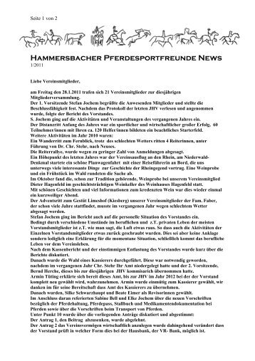 Hammersbacher Pferdesportfreunde News