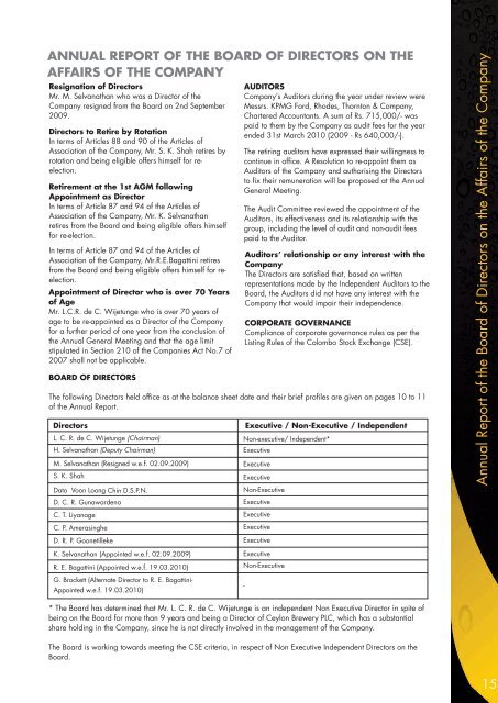 Annual Report 2009/2010 - Colombo Stock Exchange