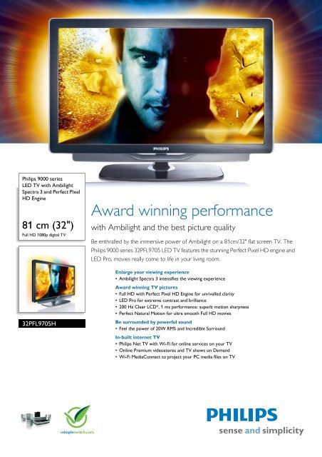 The Ambilight TV of Philips with dynamic surround light.