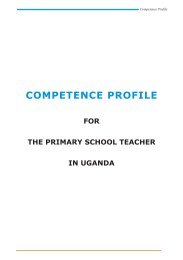 Competence Profile for the Primary School Teacher in Uganda