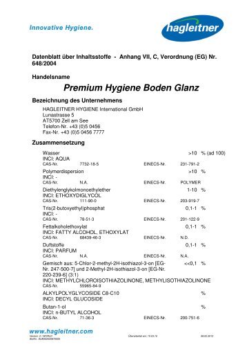 Premium Hygiene Boden Glanz - Hagleitner