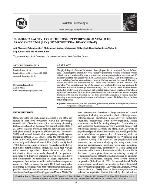 Entomol. Journal Page Setting, all articles - Pakistan Entomologist