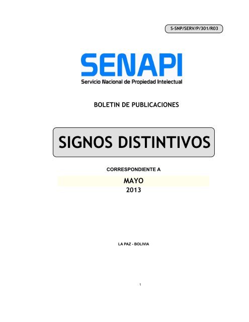 SIGNOS DISTINTIVOS - Servicio Nacional de Propiedad Intelectual