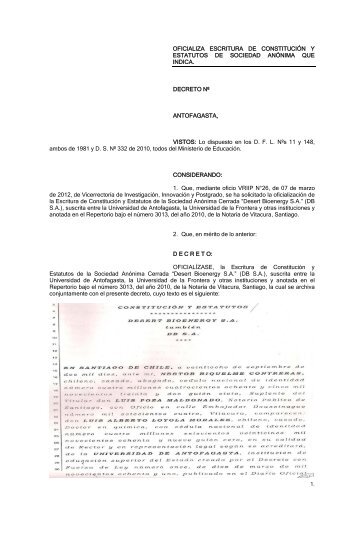 Oficializa Escritura de ConstituciÃ³n y Estatutos de Sociedad ...